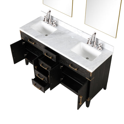 Laurel 60 in W x 22 in D Black Oak Double Bath Vanity