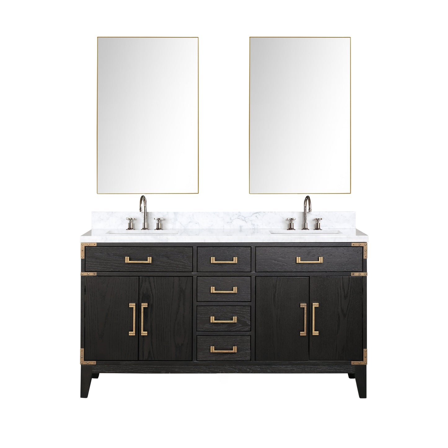 Laurel 60 in W x 22 in D Black Oak Double Bath Vanity