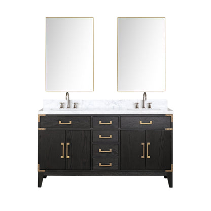 Laurel 60 in W x 22 in D Black Oak Double Bath Vanity