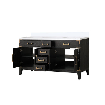 Laurel 60 in W x 22 in D Black Oak Double Bath Vanity