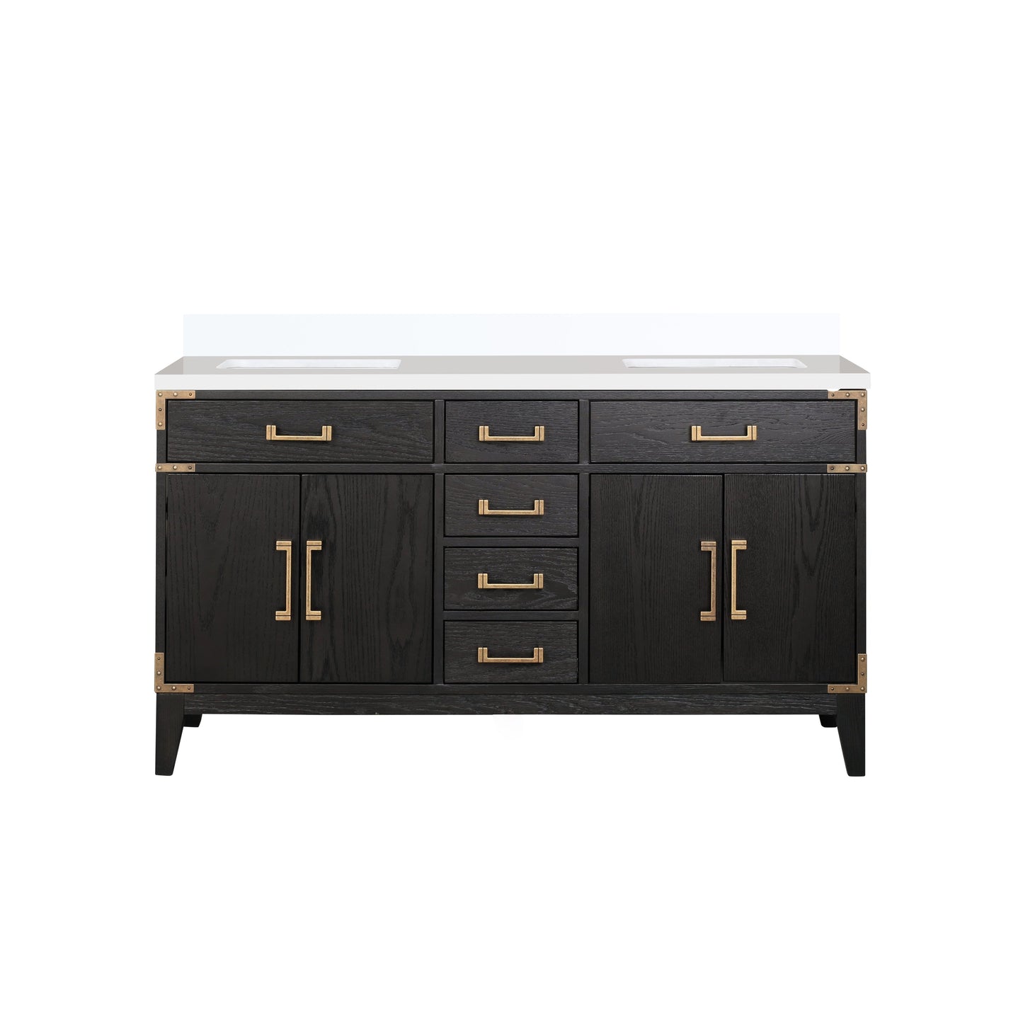 Laurel 60 in W x 22 in D Black Oak Double Bath Vanity