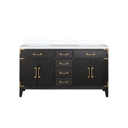 Laurel 60 in W x 22 in D Black Oak Double Bath Vanity