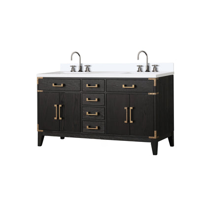 Laurel 60 in W x 22 in D Black Oak Double Bath Vanity