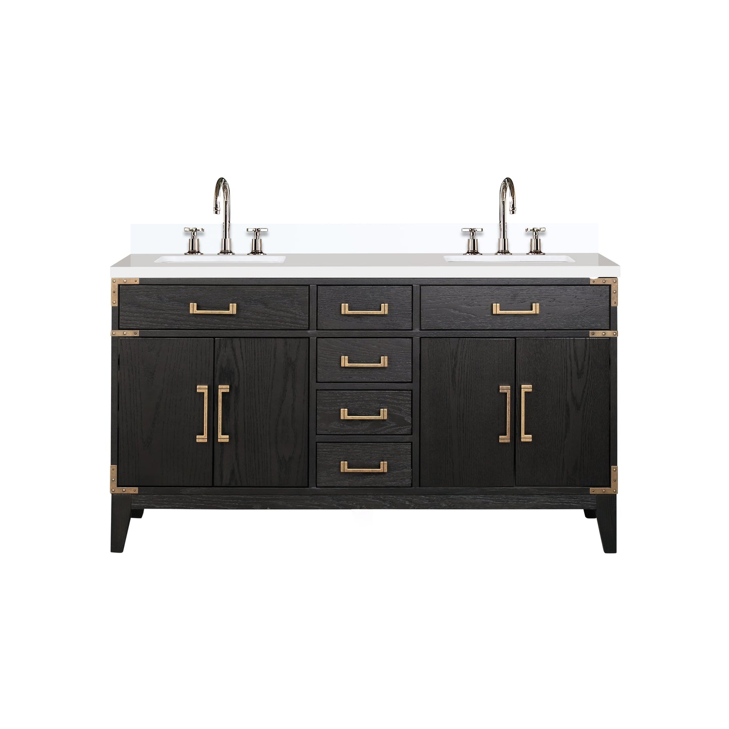 Laurel 60 in W x 22 in D Black Oak Double Bath Vanity