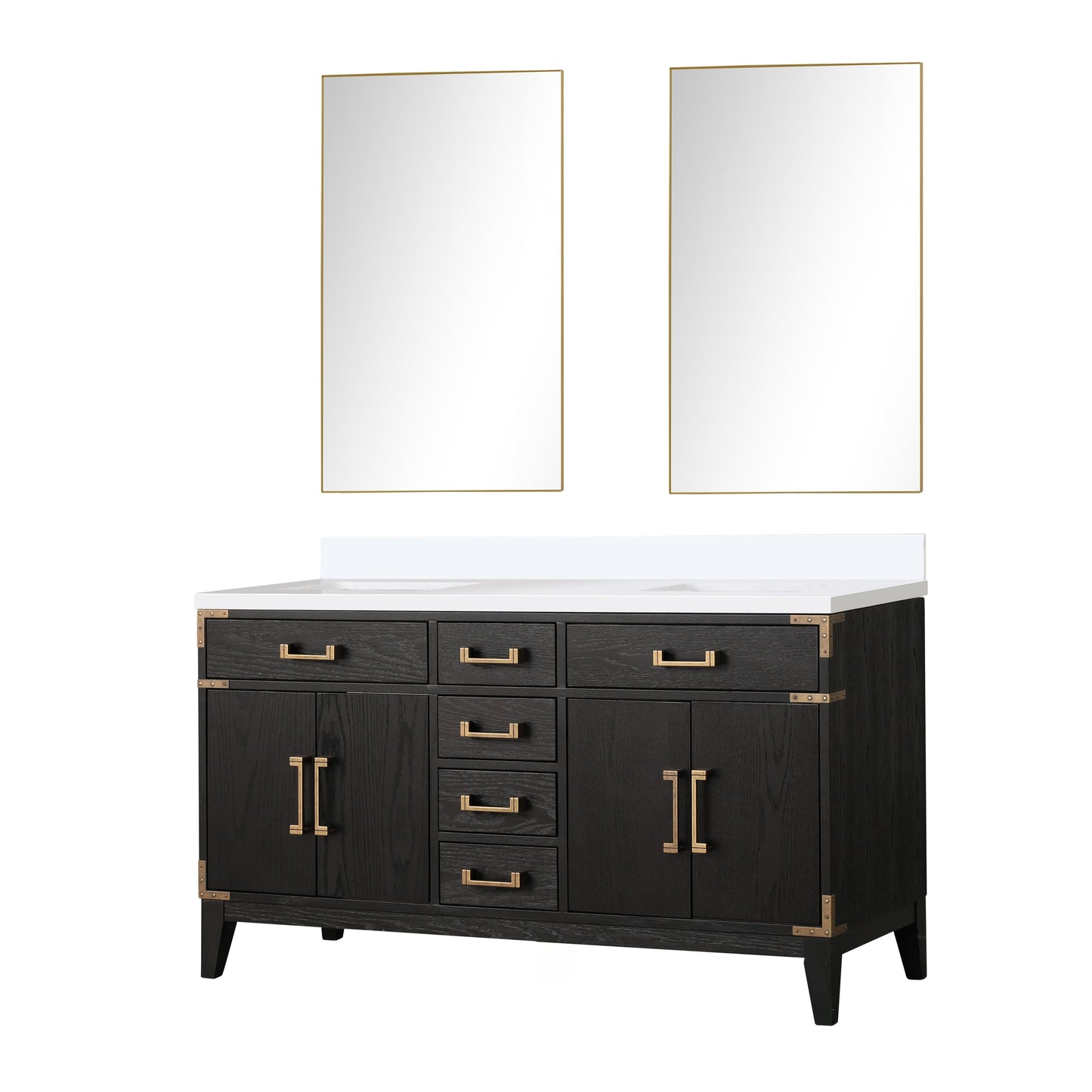 Laurel 60 in W x 22 in D Black Oak Double Bath Vanity