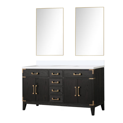 Laurel 60 in W x 22 in D Black Oak Double Bath Vanity