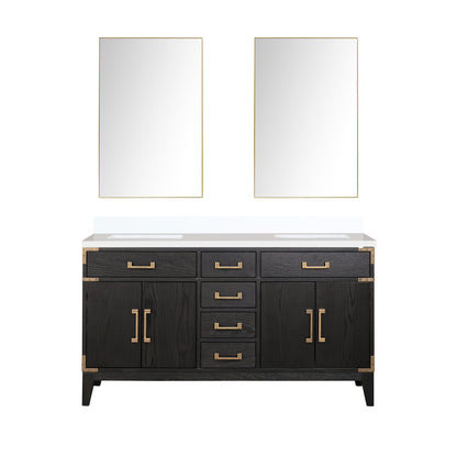 Laurel 60 in W x 22 in D Black Oak Double Bath Vanity