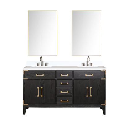 Laurel 60 in W x 22 in D Black Oak Double Bath Vanity