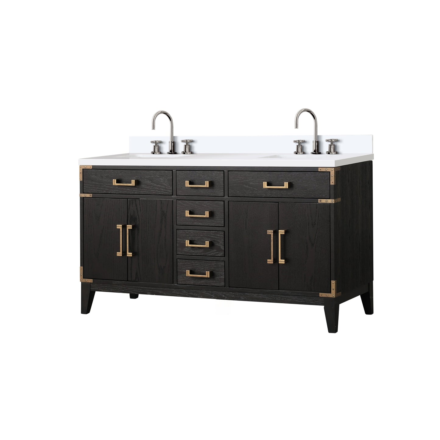 Laurel 60 in W x 22 in D Black Oak Double Bath Vanity