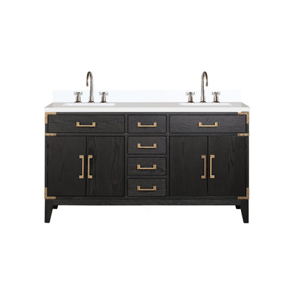 Laurel 60 in W x 22 in D Black Oak Double Bath Vanity