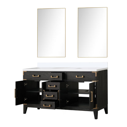 Laurel 60 in W x 22 in D Black Oak Double Bath Vanity