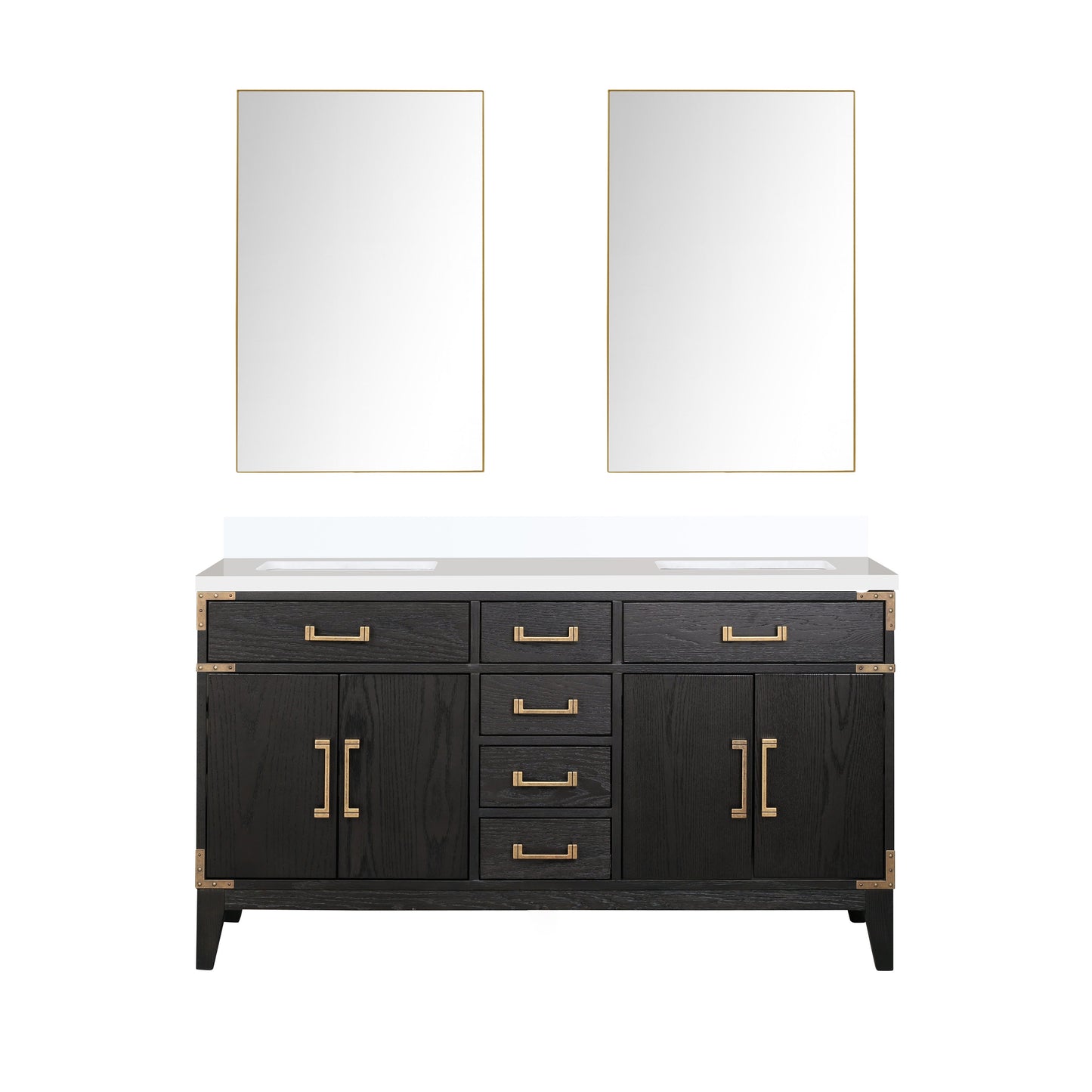 Laurel 60 in W x 22 in D Black Oak Double Bath Vanity