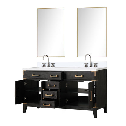 Laurel 60 in W x 22 in D Black Oak Double Bath Vanity