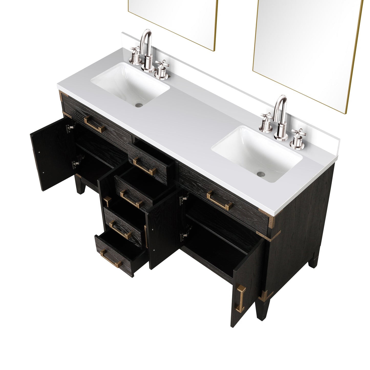 Laurel 60 in W x 22 in D Black Oak Double Bath Vanity