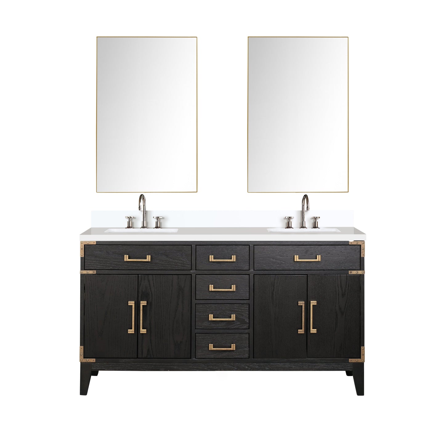 Laurel 60 in W x 22 in D Black Oak Double Bath Vanity