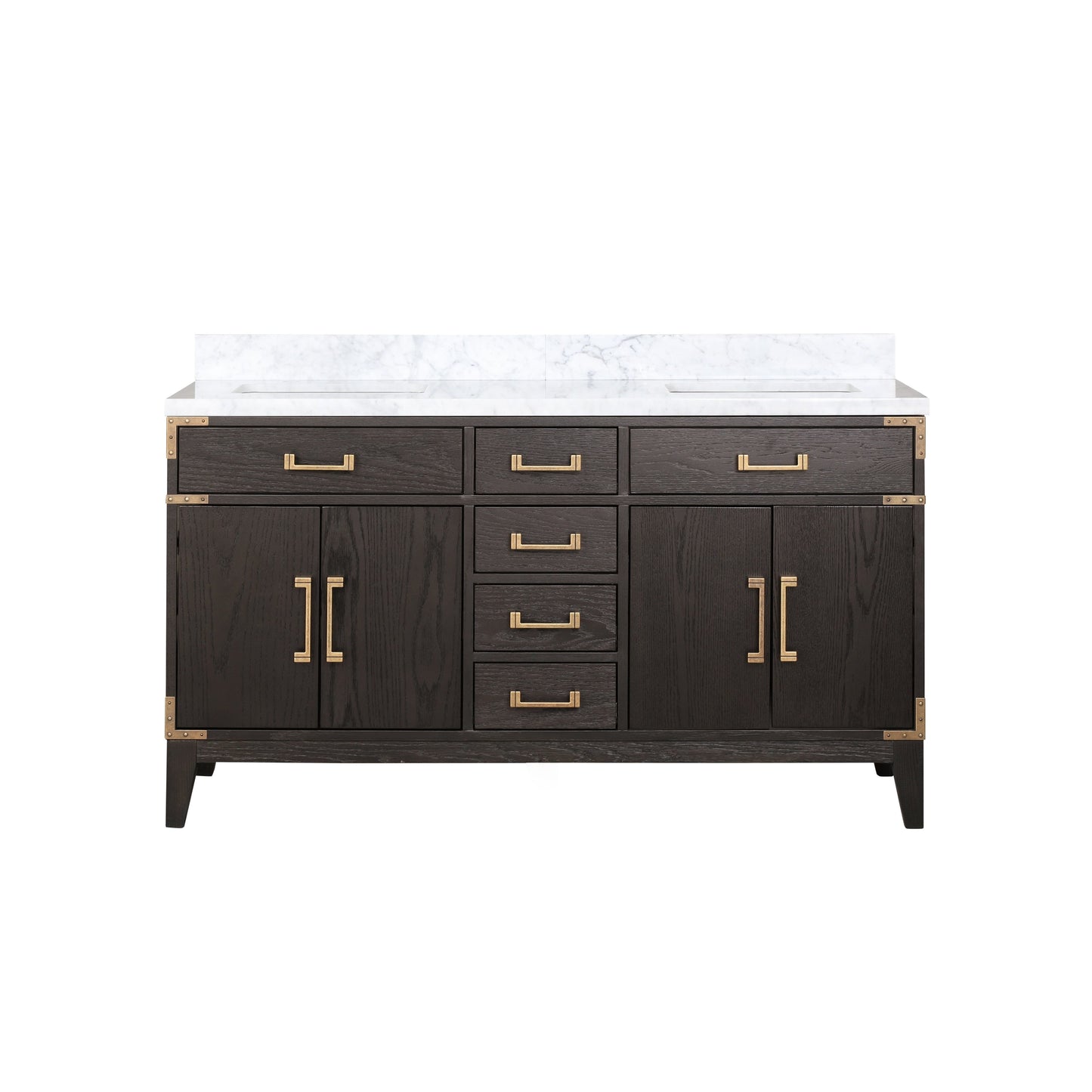 Laurel 60 in W x 22 in D Brown Oak Double Bath Vanity