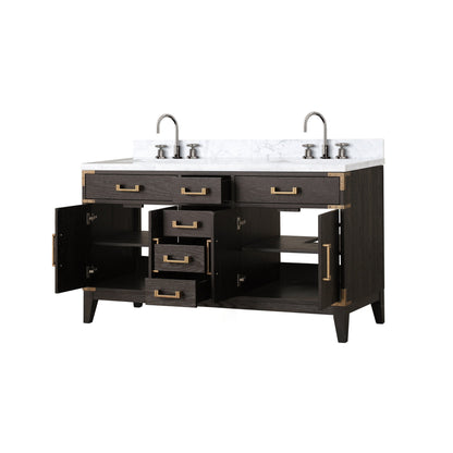 Laurel 60 in W x 22 in D Brown Oak Double Bath Vanity