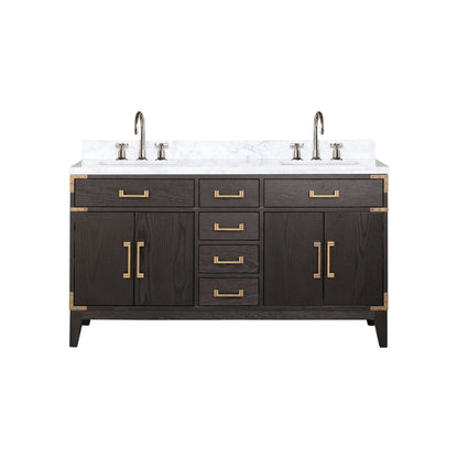 Laurel 60 in W x 22 in D Brown Oak Double Bath Vanity