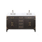 Laurel 60 in W x 22 in D Brown Oak Double Bath Vanity
