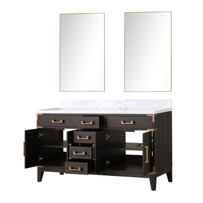 Laurel 60 in W x 22 in D Brown Oak Double Bath Vanity