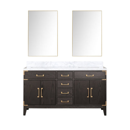 Laurel 60 in W x 22 in D Brown Oak Double Bath Vanity