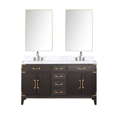 Laurel 60 in W x 22 in D Brown Oak Double Bath Vanity