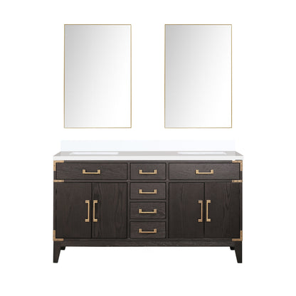 Laurel 60 in W x 22 in D Brown Oak Double Bath Vanity