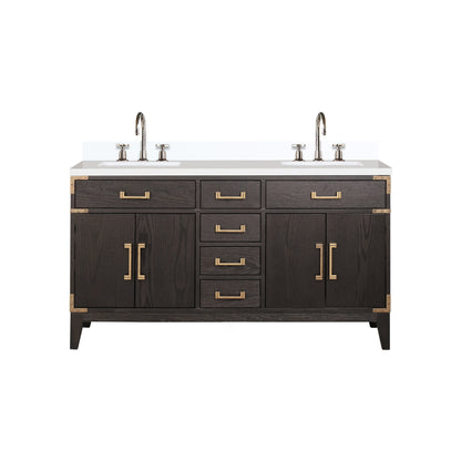 Laurel 60 in W x 22 in D Brown Oak Double Bath Vanity