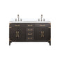 Laurel 60 in W x 22 in D Brown Oak Double Bath Vanity