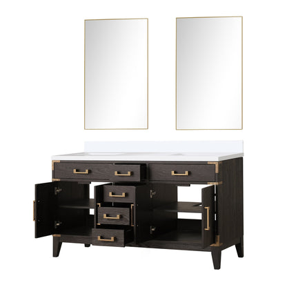 Laurel 60 in W x 22 in D Brown Oak Double Bath Vanity