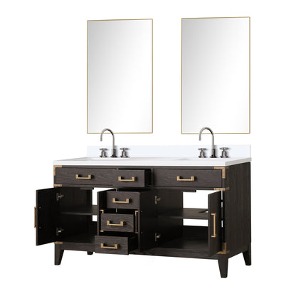 Laurel 60 in W x 22 in D Brown Oak Double Bath Vanity