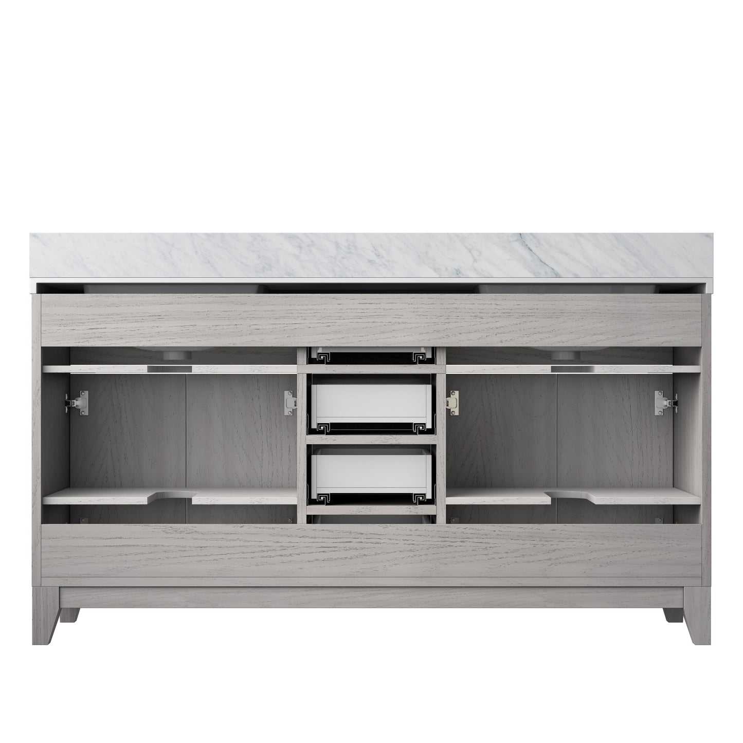 Laurel 60 in W x 22 in D White Oak Double Bath Vanity