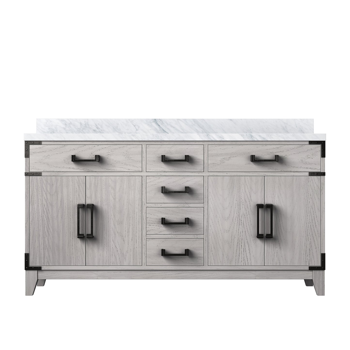 Laurel 60 in W x 22 in D White Oak Double Bath Vanity