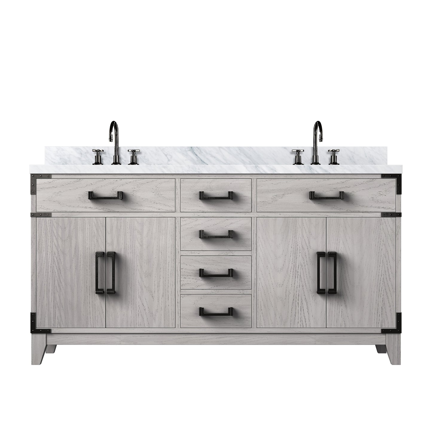 Laurel 60 in W x 22 in D White Oak Double Bath Vanity