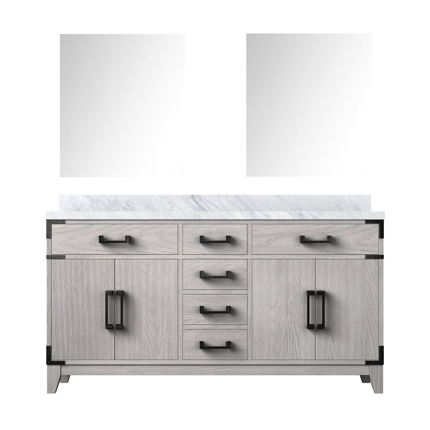 Laurel 60 in W x 22 in D White Oak Double Bath Vanity