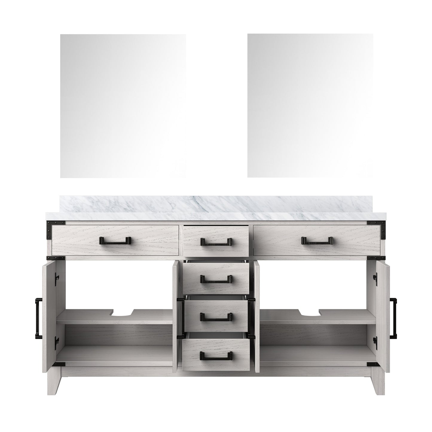 Laurel 60 in W x 22 in D White Oak Double Bath Vanity
