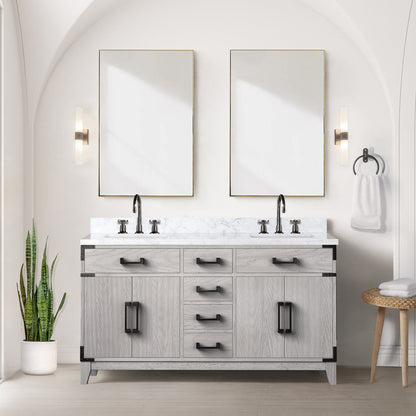Laurel 60 in W x 22 in D White Oak Double Bath Vanity