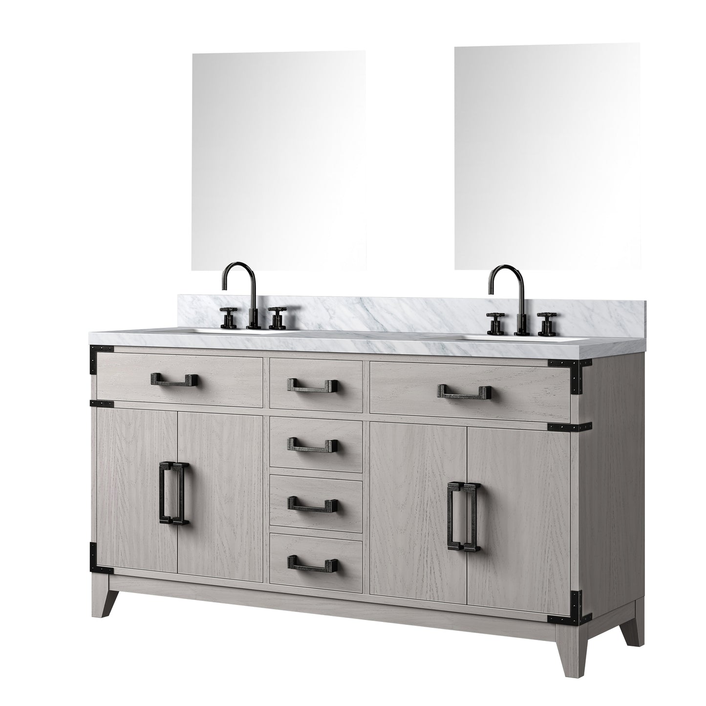 Laurel 60 in W x 22 in D White Oak Double Bath Vanity