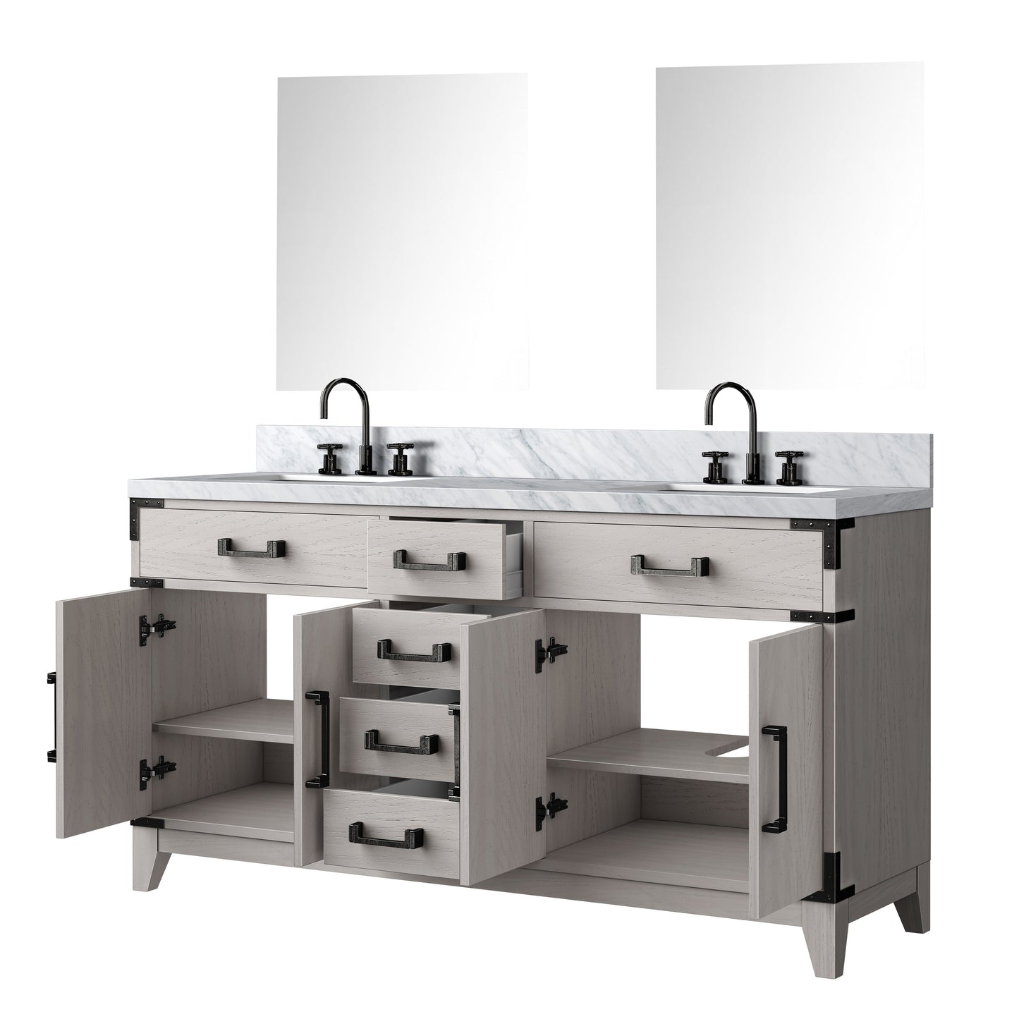 Laurel 60 in W x 22 in D White Oak Double Bath Vanity
