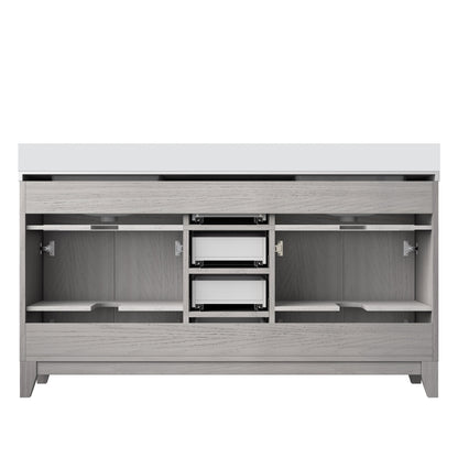 Laurel 60 in W x 22 in D White Oak Double Bath Vanity