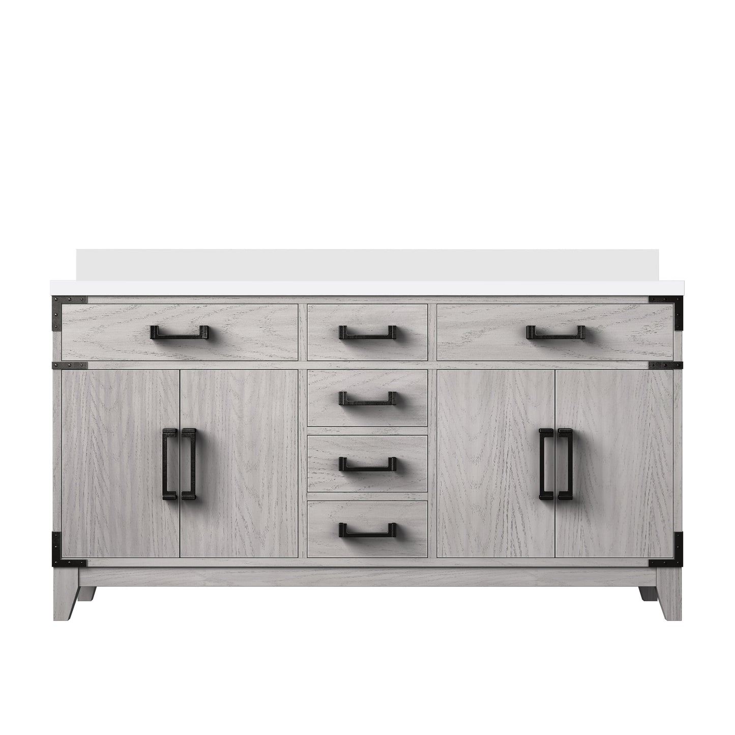 Laurel 60 in W x 22 in D White Oak Double Bath Vanity