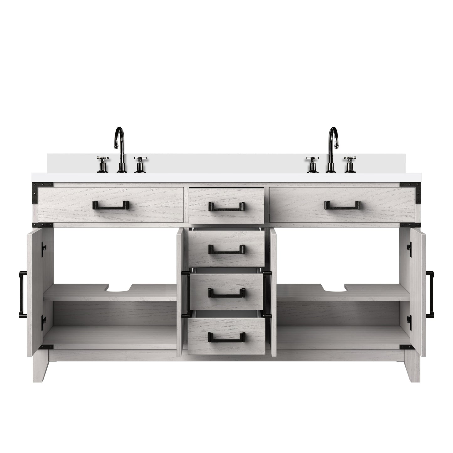 Laurel 60 in W x 22 in D White Oak Double Bath Vanity
