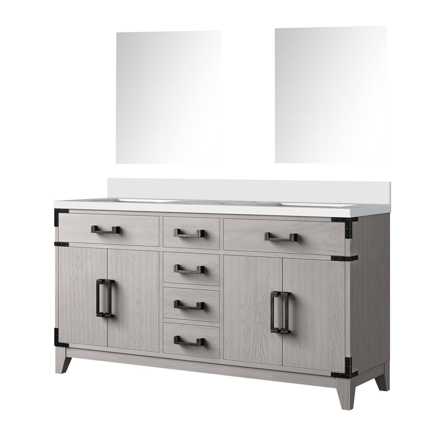 Laurel 60 in W x 22 in D White Oak Double Bath Vanity
