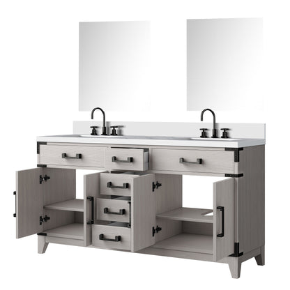 Laurel 60 in W x 22 in D White Oak Double Bath Vanity