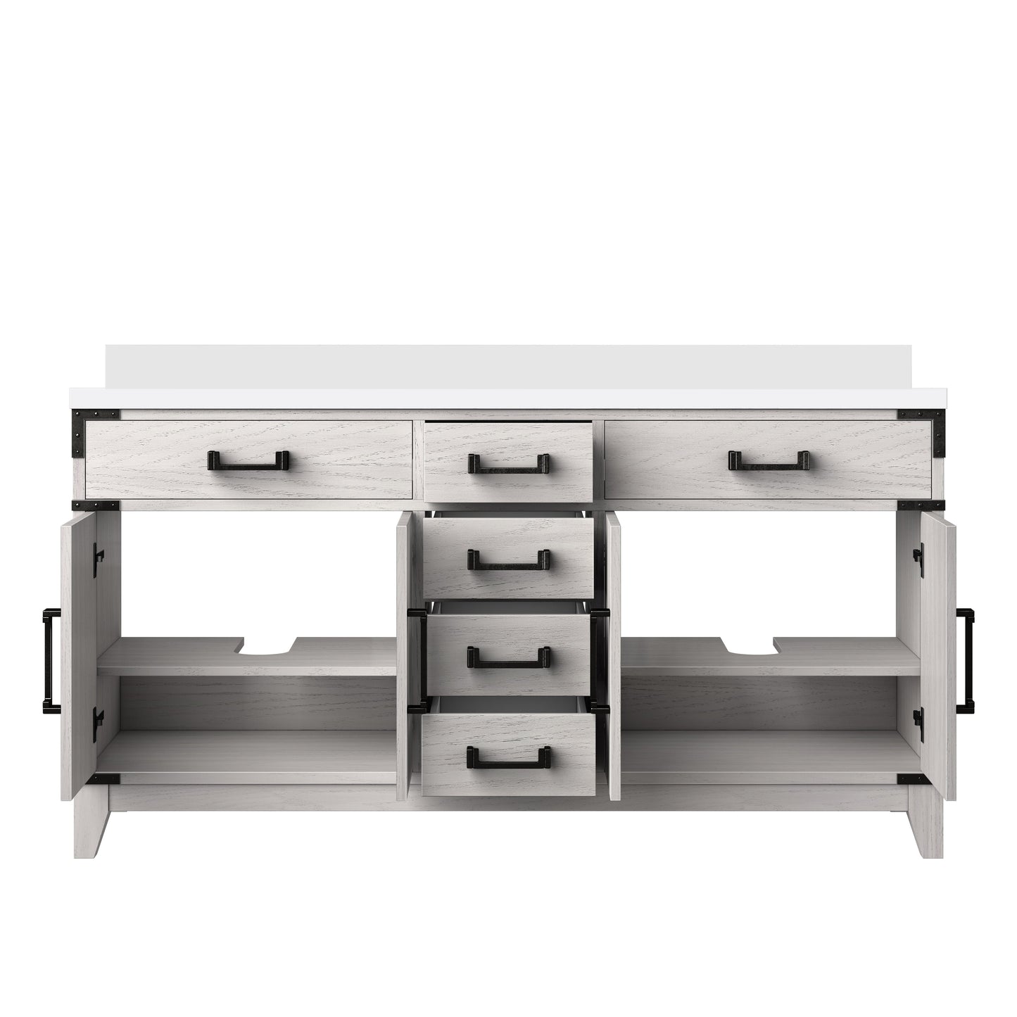 Laurel 60 in W x 22 in D White Oak Double Bath Vanity