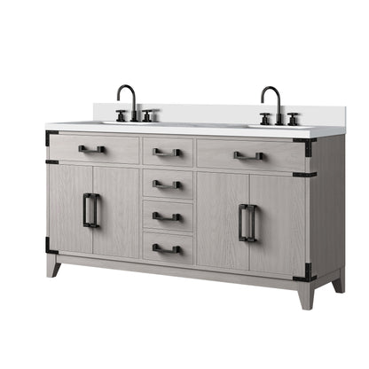 Laurel 60 in W x 22 in D White Oak Double Bath Vanity