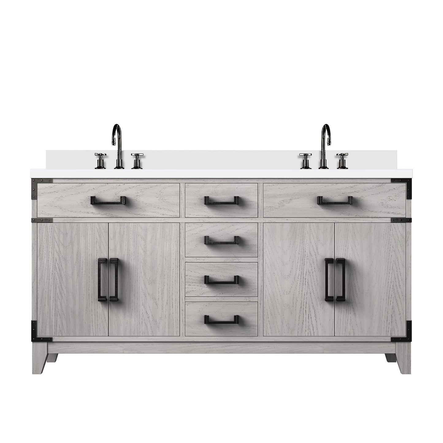 Laurel 60 in W x 22 in D White Oak Double Bath Vanity
