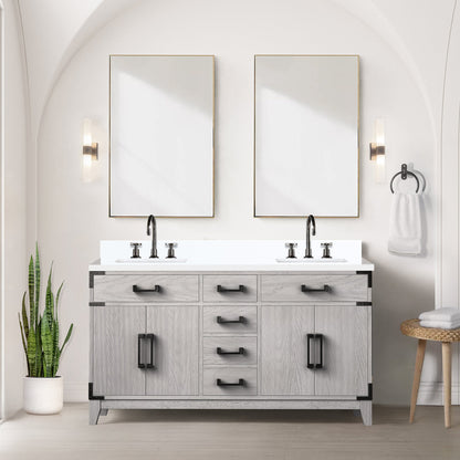 Laurel 60 in W x 22 in D White Oak Double Bath Vanity