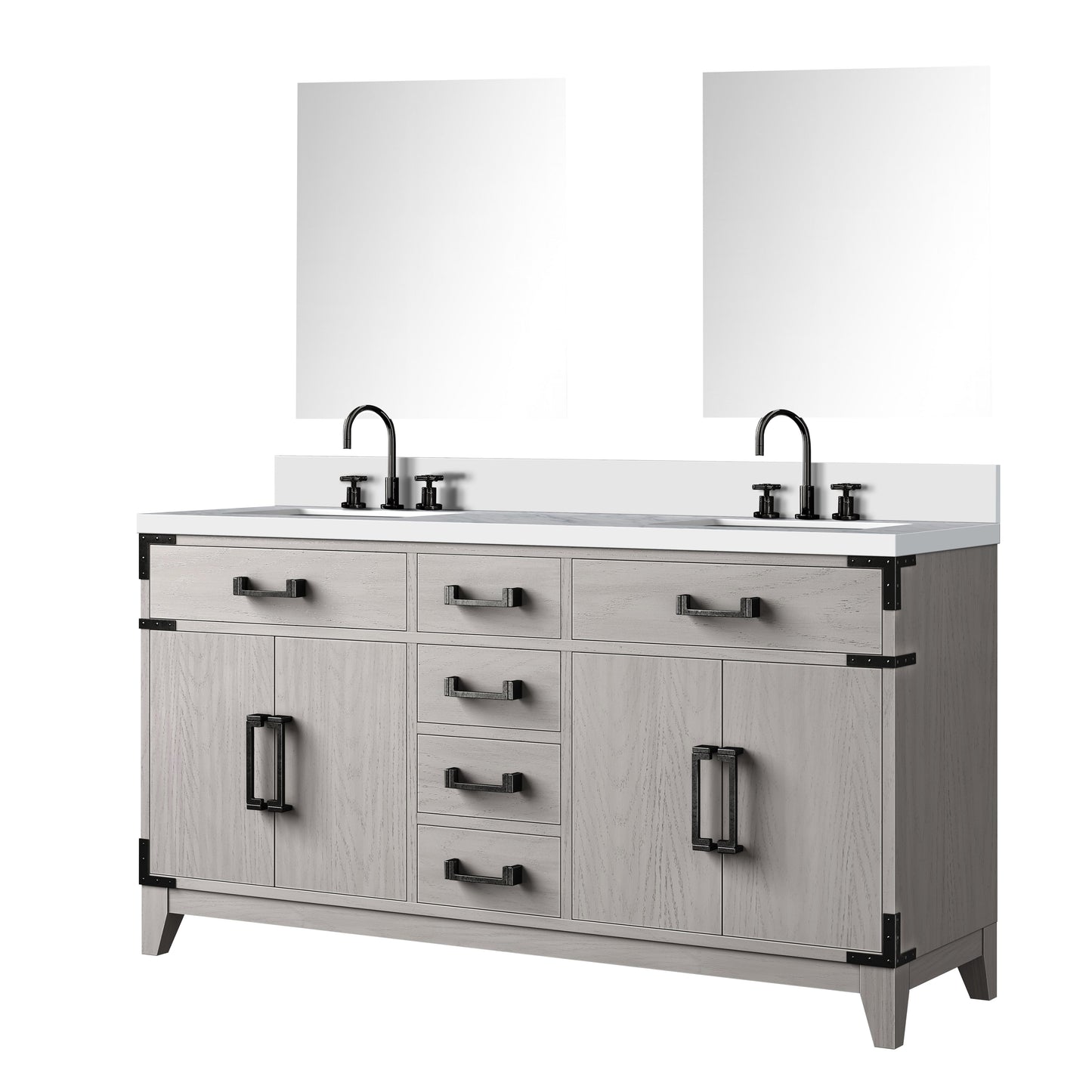 Laurel 60 in W x 22 in D White Oak Double Bath Vanity