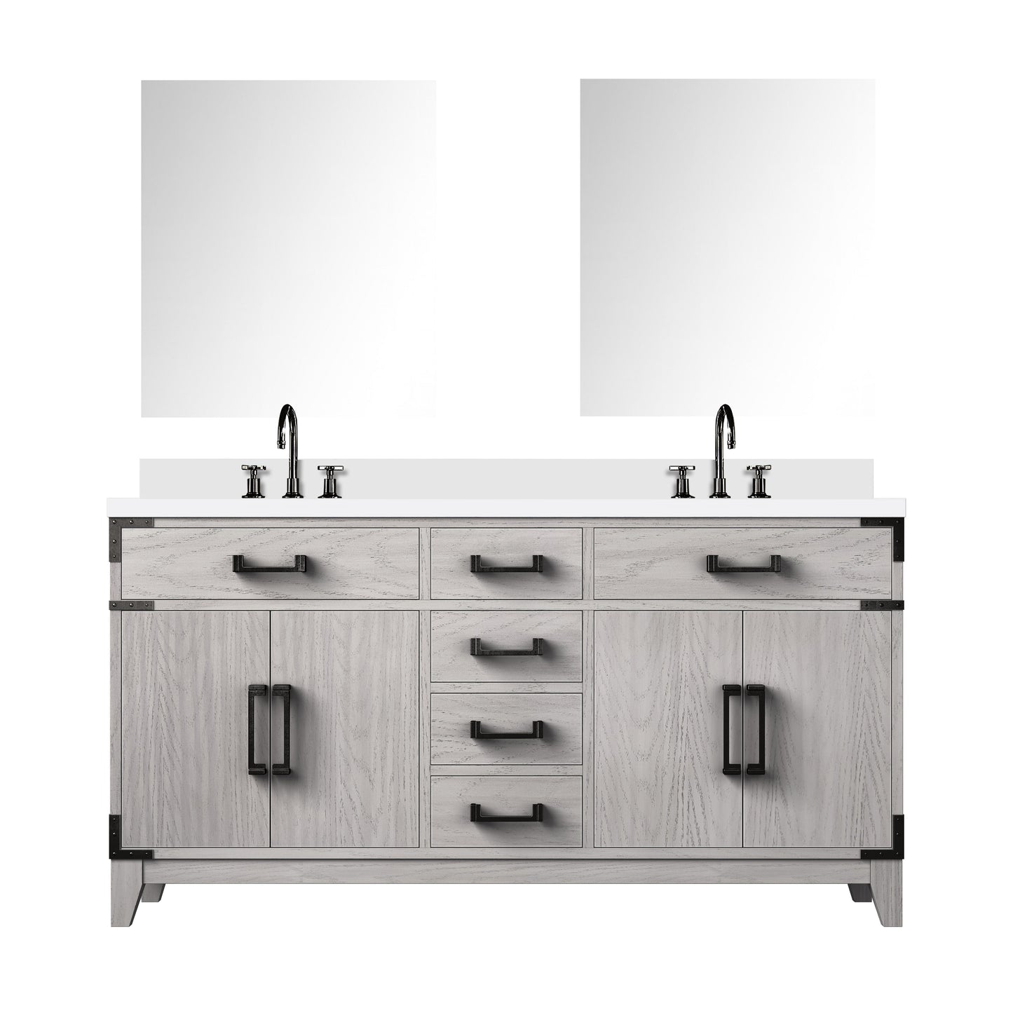 Laurel 60 in W x 22 in D White Oak Double Bath Vanity